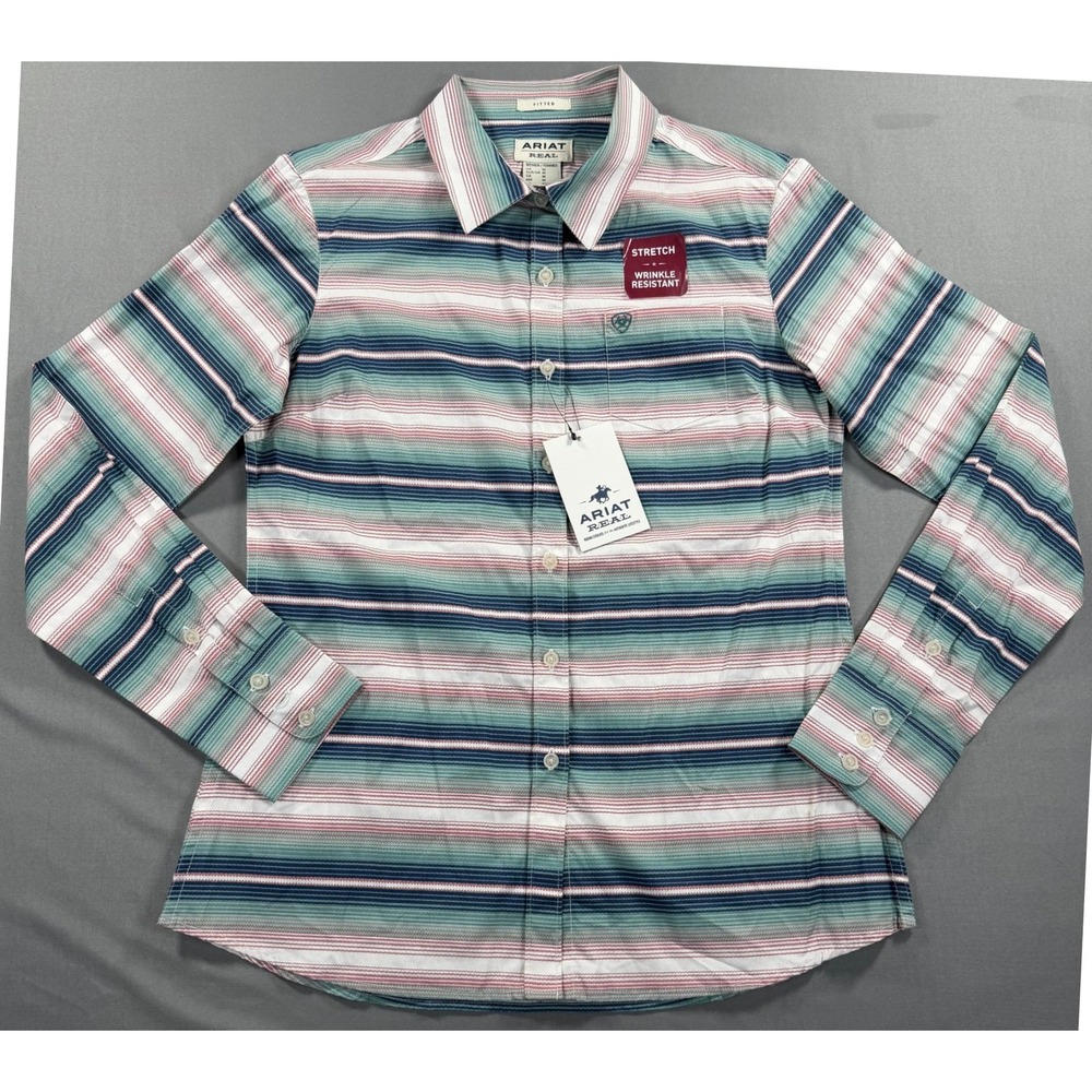 Ariat REAL Kirby Stretch Western Shirt Womens M Downstream NWT Wrinkle Resist